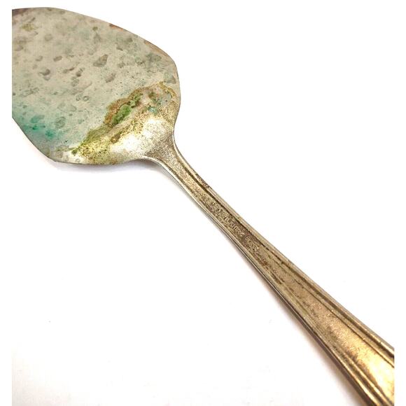 Antique RCCO Wilshire Silverplate Pastry Pie Cake Server 8.5" Patina Tarnished - Picture 5 of 5